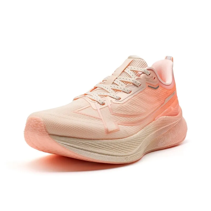 XTEP 2000km 3.0 Anti Slip Wear Resistant Low Top Training Running Shoes Women's Fragrant Peach Fluorescent Light Pink-2