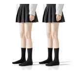 [Crew Socks 24cm]Black 2 Pack