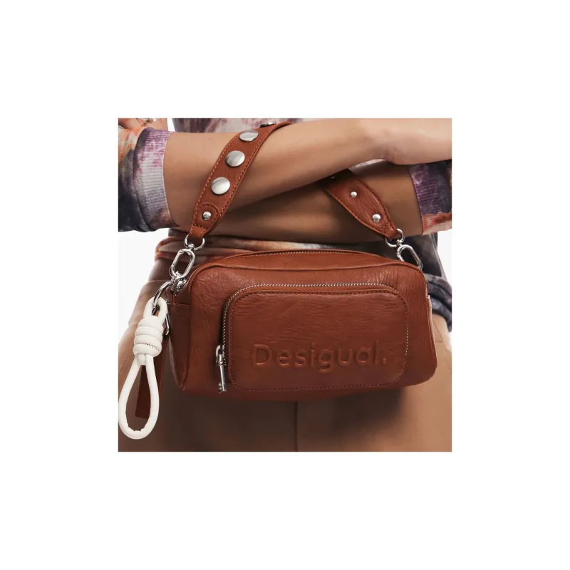 Desigual Polyurethane Shoulder Bag, Crossbody Bag, Handbag Regular Women's Brown-4