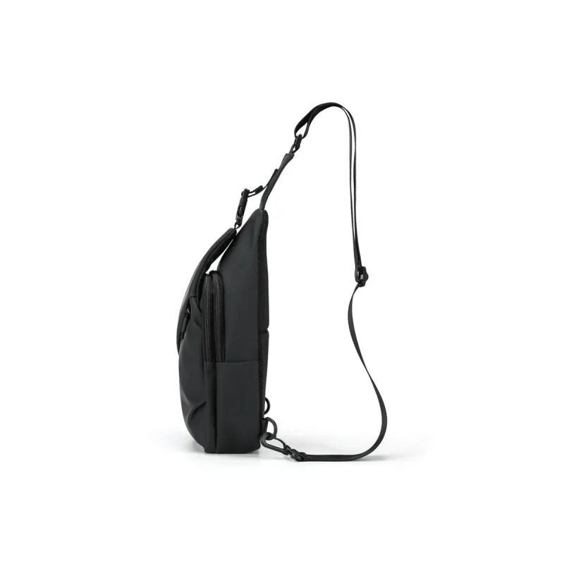 L&M Polyester Messenger Bag, Shoulder Bag, Crossbody Bag Regular Men's Black/Gray/Membrana Dermalis Black-12