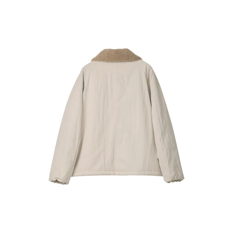 Fstudio Korean Petite Lambswool Coat Top Women's Light Khaki-1