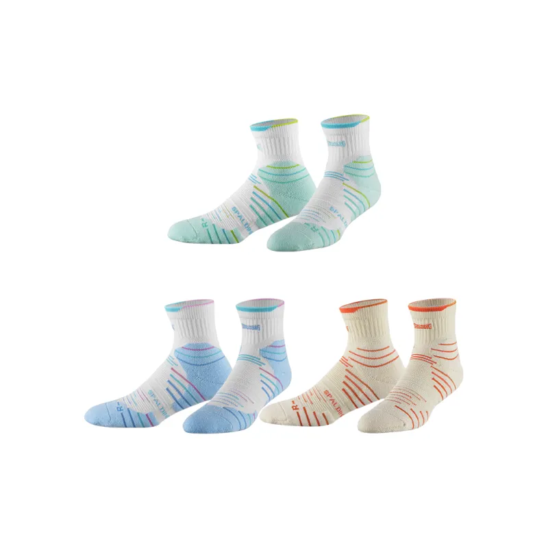 SPALDING Professional Basketball Socks Trendy Versatile Warm And Elite Compression Unisex 3 Pack White/Black-6