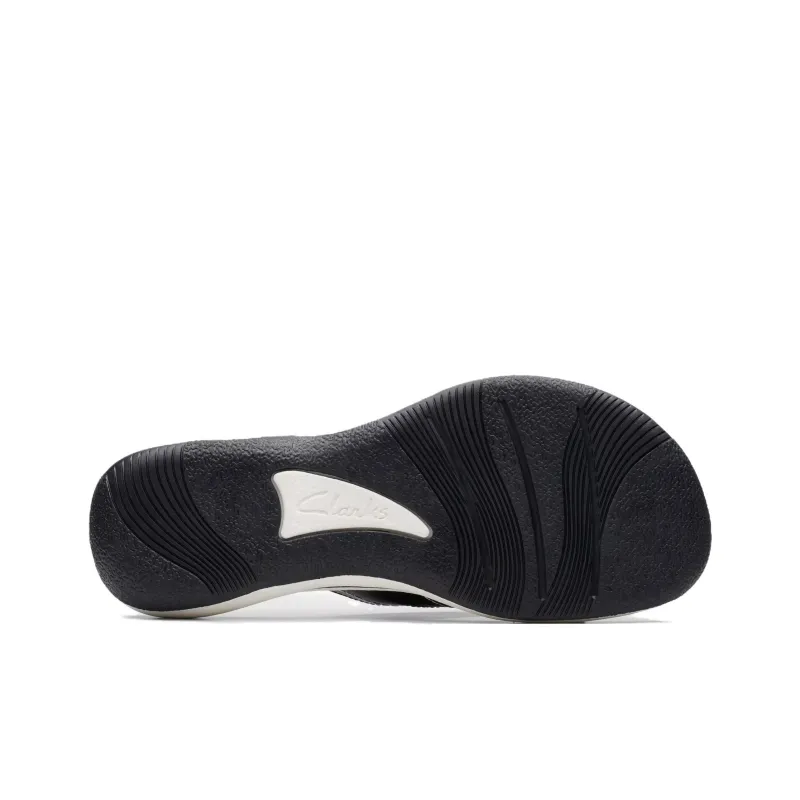 Clarks Abrasion-Resistant Flip Flops Women's Black White-5