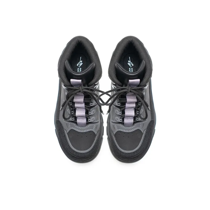 Mule Donkey Height Increasing Warmth High Top Casual Shoes Unisex Black-4