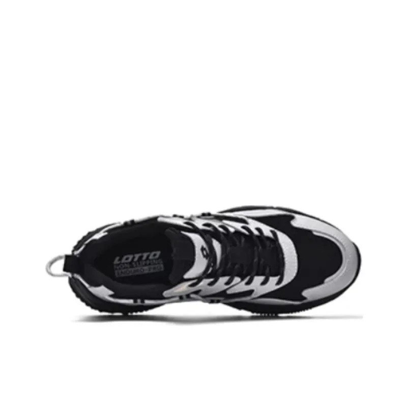 LOTTO Sportlife Anti Slip Wear Resistant Low Top Chunky Sneakers Men's Black Gray Color-3