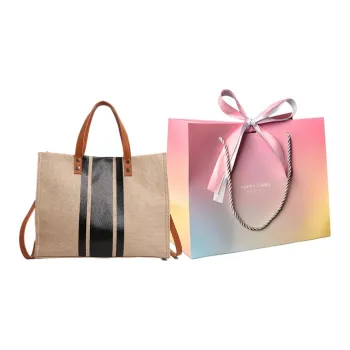Yalu Cotton Linen Blend Tote Bag Shopping Bag Shoulder Bags Handbags Women's Black/Blue/Black Zipper/Blue Zip Closure