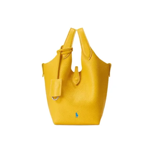 Polo Ralph Lauren Leather One Shoulder Handbags Small Size Women's Yellow