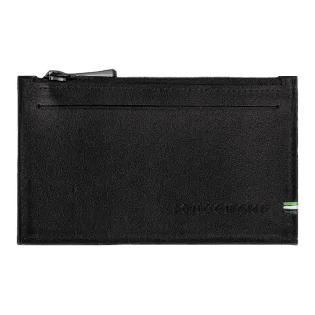 LONGCHAMP Cow Leather Coin Purse Unisex Black