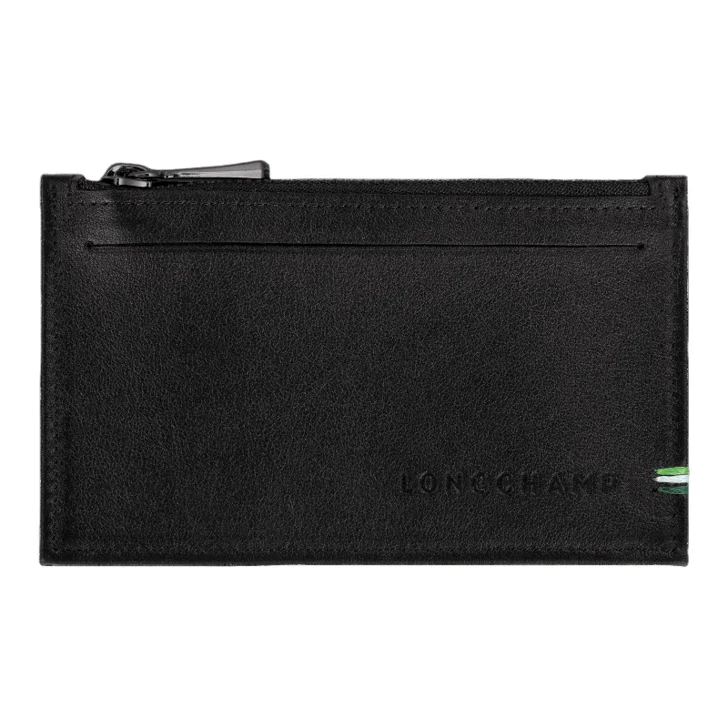 LONGCHAMP Cow Leather Coin Purse Unisex Black-0