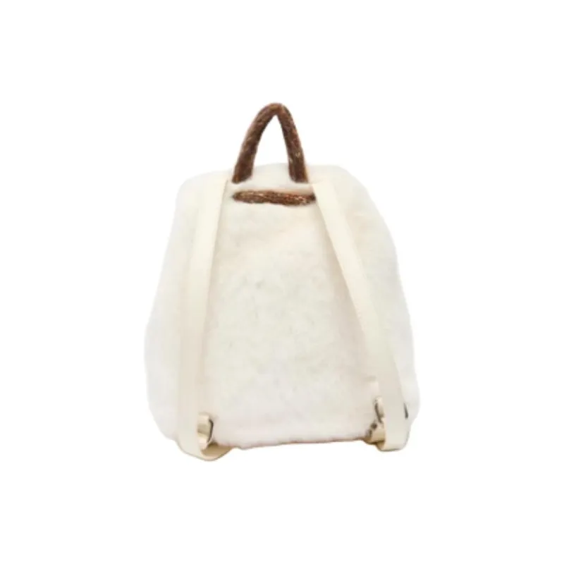Three Blessings Fabric Backpack Medium Size Unisex Yellow/Brown/Premium White-14