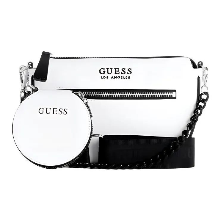 GUESS Artificial Leather Crossbody Bag Shoulder Bag Medium Size Women's White-0