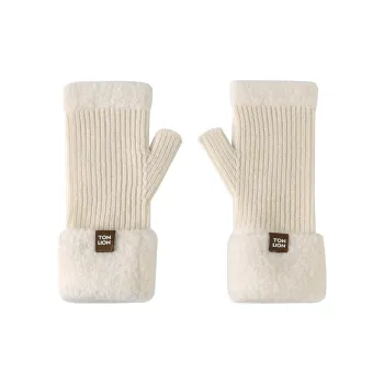Tonlion Sheep Wool Knit Gloves Women's