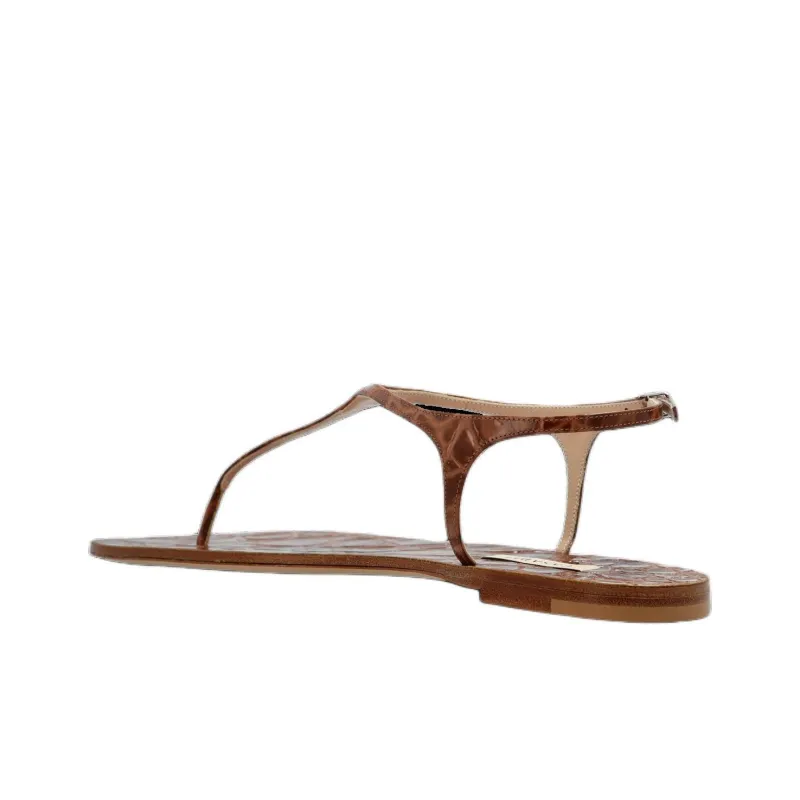 Casadei JURASSIC One Strap Sandals Women's Brown-3