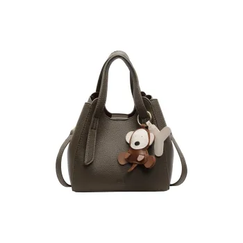 BAODIDAISHU PU Basket Bag Shoulder Bag Crossbody Bag Handbag Regular Women's Coffee/Black/Green
