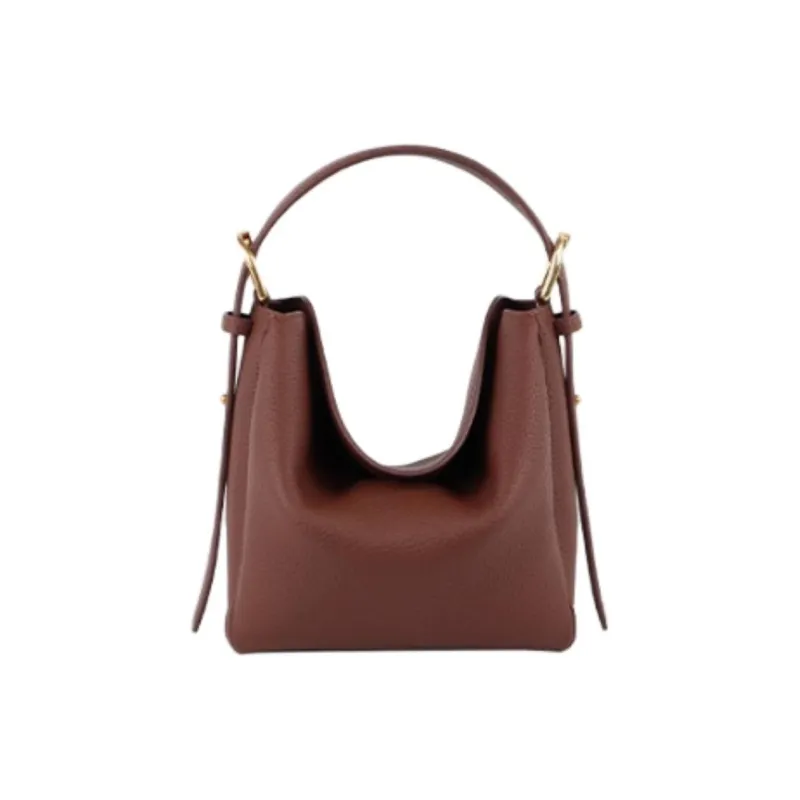 APEDE MOD Top Grain Cow Leather Pillow Bag One Shoulder Handbag Small Size Women's Burgundy Red-0