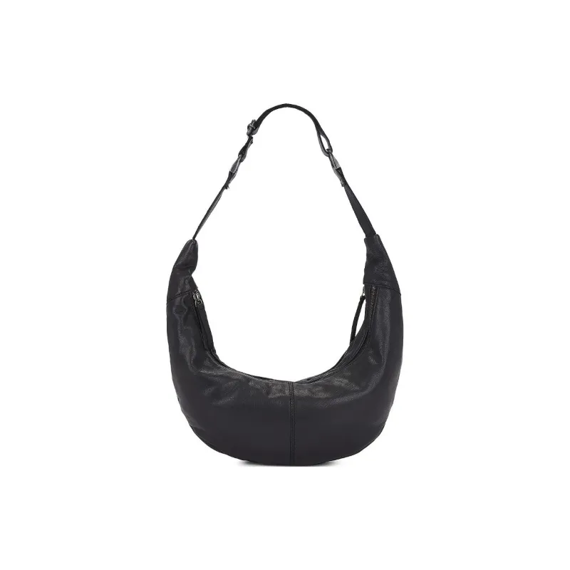 FREE PEOPLE Goatskin Handbag Shoulder Bag Unisex Dark Coffee/Green/Black-13