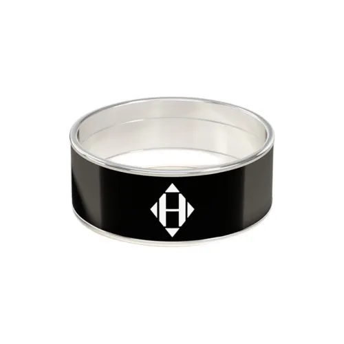 HERMES Palladium Plated Rings Women's Black