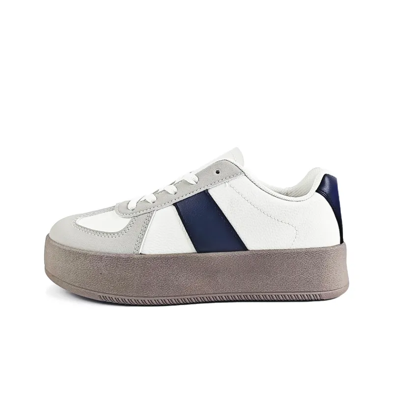 La Chapelle Skateboard Shoes Women's Low Top Beige Black-1