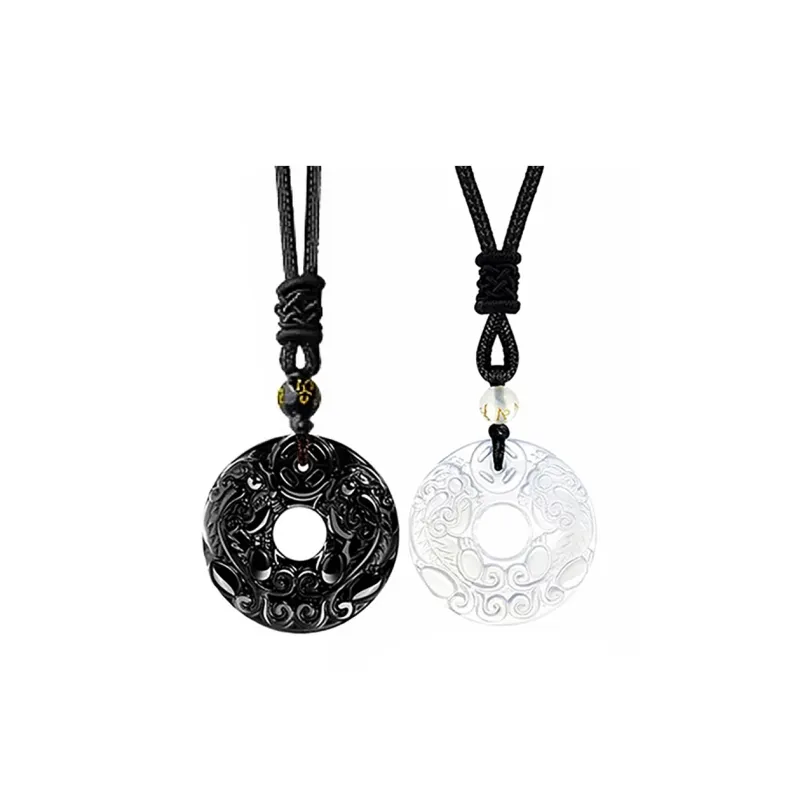 ZHOUBAIFU Obsidian Jade Necklaces Unisex-8