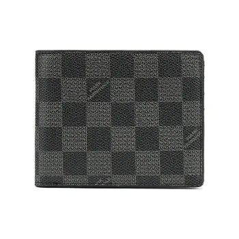 FAIRWHALE Synthetic Leather Wallet Men's Black Shades Plaid