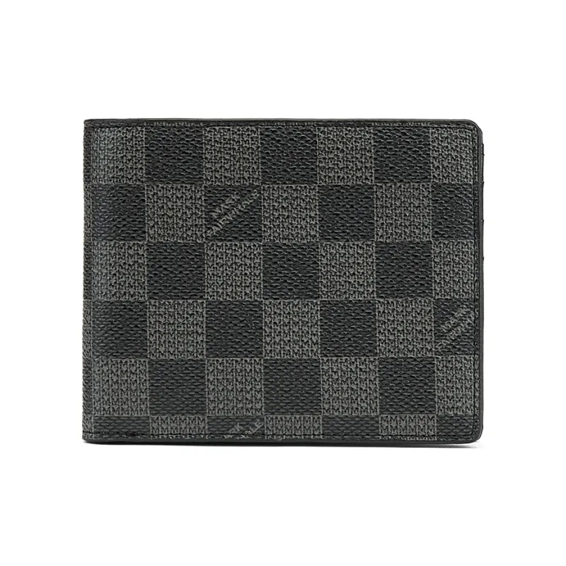 FAIRWHALE Synthetic Leather Wallet Men's Black Shades Plaid-0