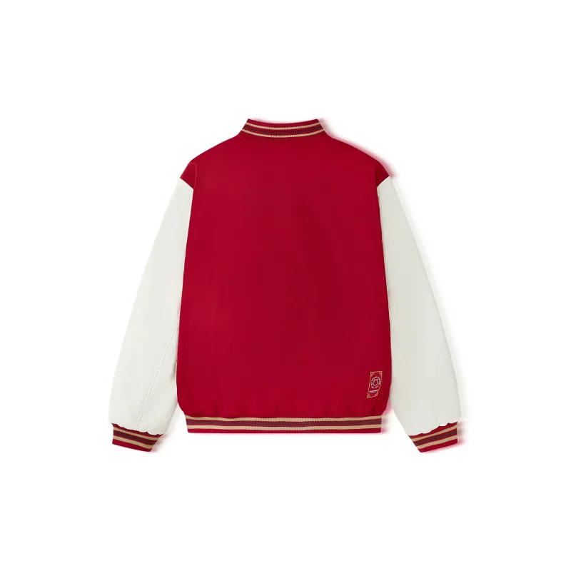Skechers New Year Collection Sports Lifestyle Collection Baseball Jacket Unisex Berry Red-1