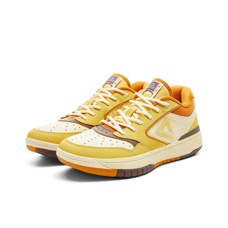 PEAK Vintage Basketball Shoes Men Low Top Persian Yellow-2