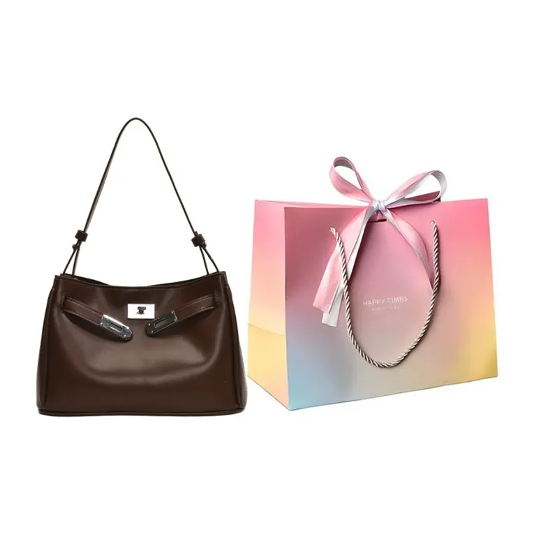 Yalu PU Shoulder Bag, Handbag Regular Women's Black/Red/Brown/Coffee-11