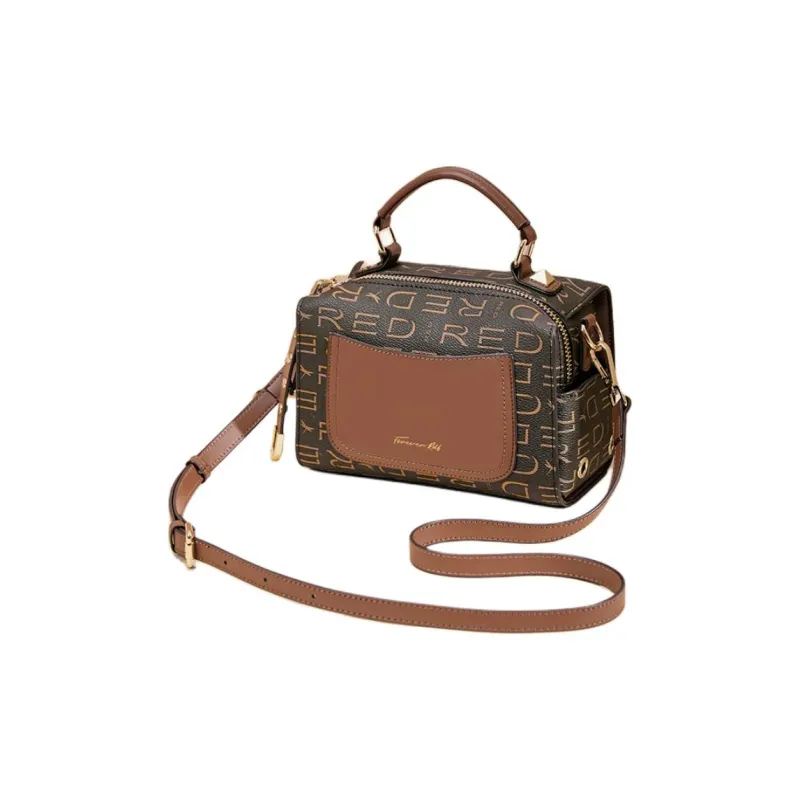 RED DRAGONFLY PVC Material Boston Bag, Crossbody Handbag Regular Women's Coffee-3