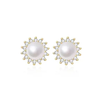 Yiru Gold Plated Copper Stud Earrings Women's