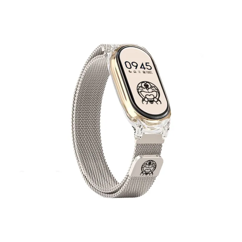 Vobafe Compatibility Xiaomi Smart Band 9/8/7/6/5/4/3 Doraemon Milanese Print Magnetic Strap Smart Watch Accessories-3