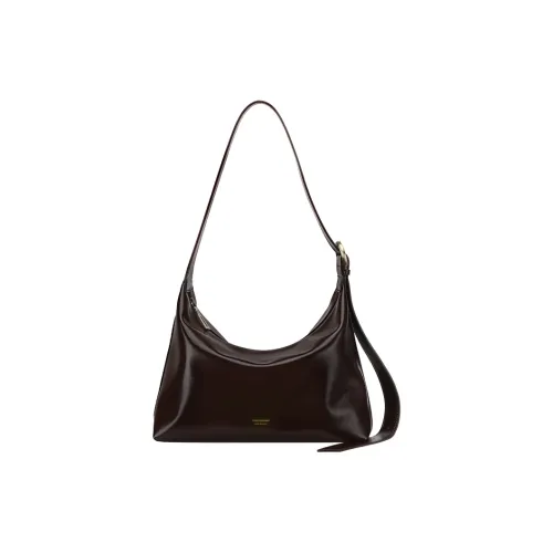 Tanita West Cow Leather Shoulder Bag Large Size Women's Chocolate Brown