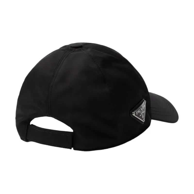 PRADA Nylon Textile Fiber Plastic Fishnet Cotton Recycled Polyamide Porcelain Metal Baseball Caps Unisex Black-3