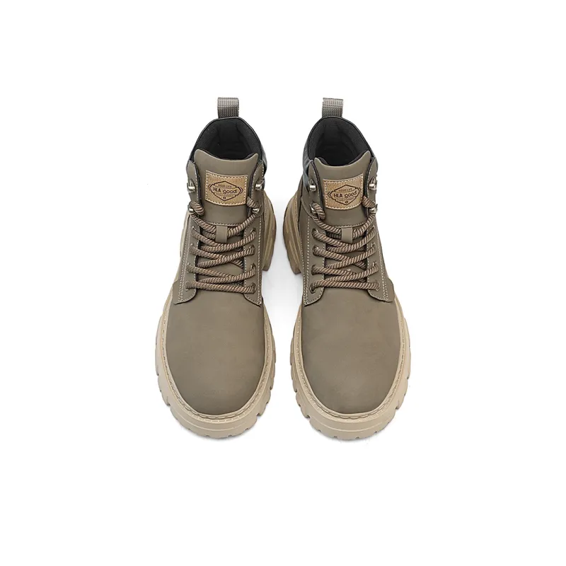 HLA Martin Boots Men Black/Earth Yellow/Dark Brown-13