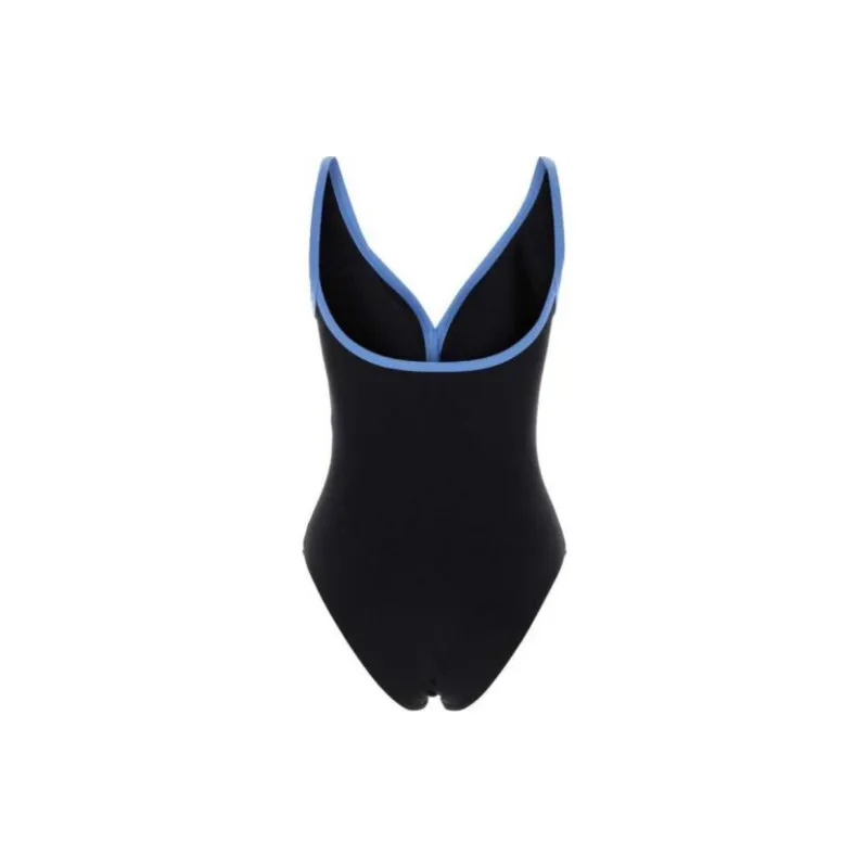 LISA MARIE FERNANDEZ Maria Contrast Trim V Neck Swimsuit-1