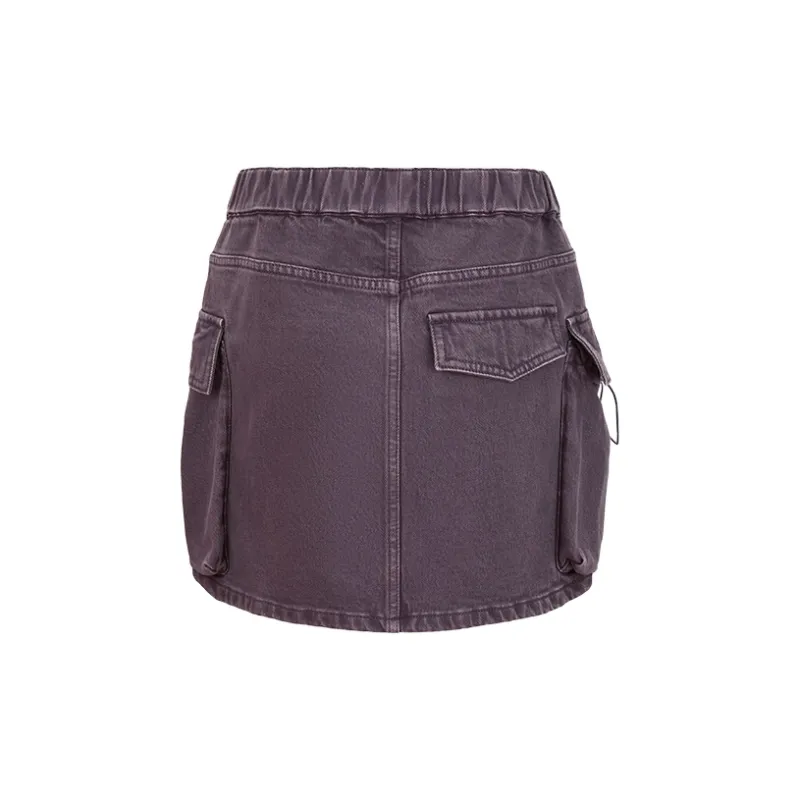 URBAN REVIVO Denim Short Skirts Women's Rose Red-1