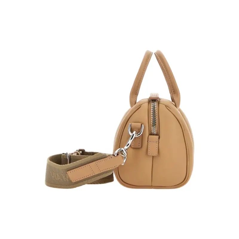 HOGAN Nappa Leather Bowling Bag, Shoulder Bag, Handbag Mini Women's Light Umber-2