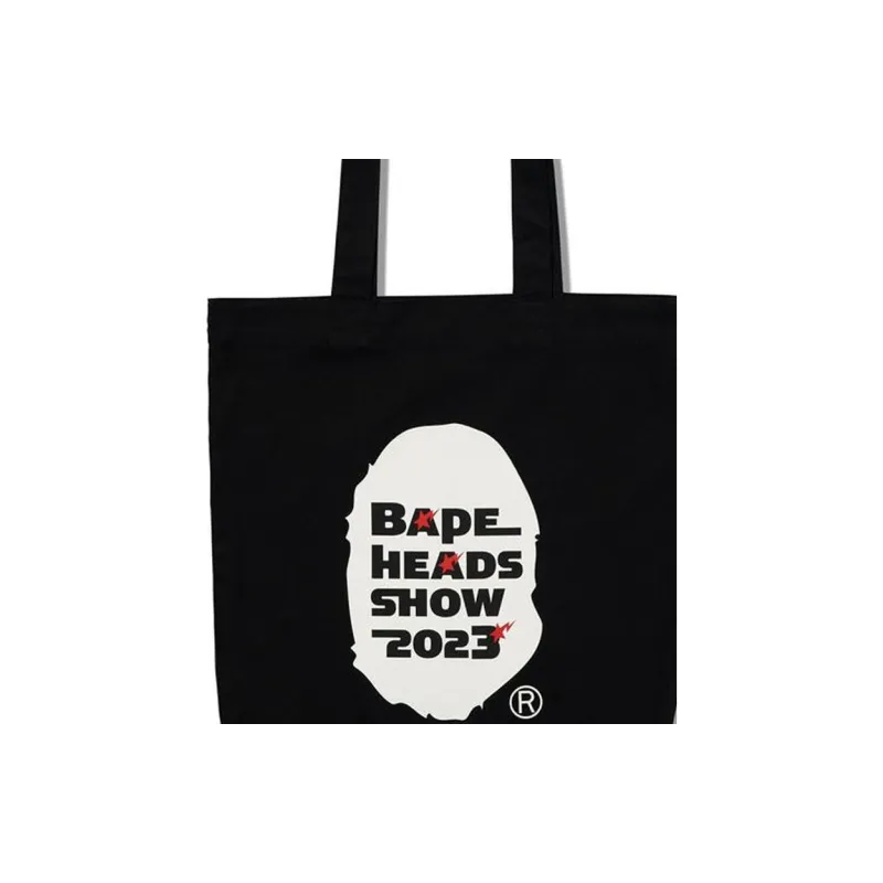 A BATHING APE Bape Cotton Tote Bag, Shopping Bag, Shoulder Bag, Handbag Regular Unisex Black-3