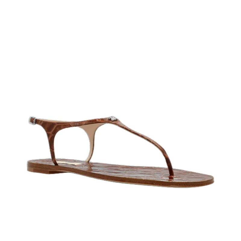Casadei JURASSIC One Strap Sandals Women's Brown-2
