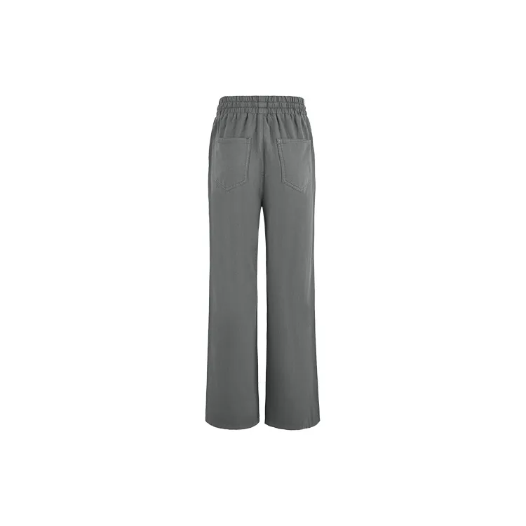 URBAN REVIVO Casual Pants Women's Gray Green-1