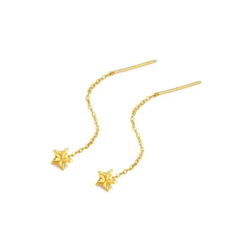 KING TAI SANG 18K Gold Drop Earrings Women's
