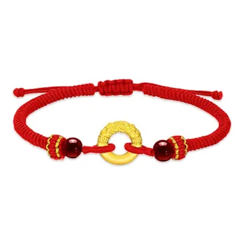 Zocai Tai Chi Circle Peace Buckle New Chinese Fashion Trend Solid Gold 999 Fixed Price Gold Bracelet Unisex