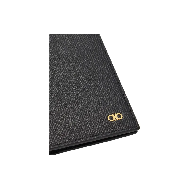FERRAGAMO Calfskin Wallet Micro Men's Black-4