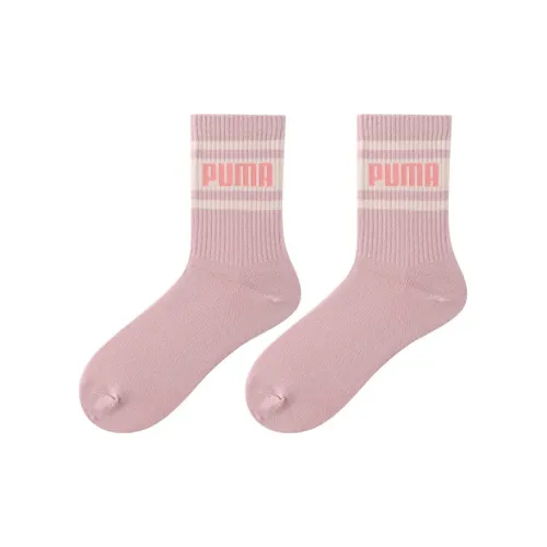 PUMA Knee High Socks Unisex 2 Pack Pink Purple