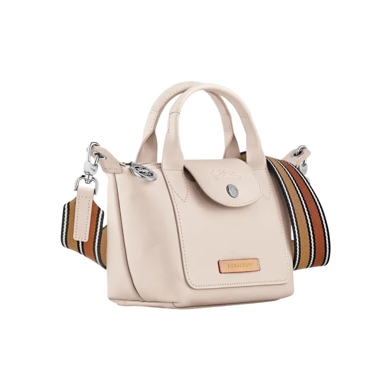 LONGCHAMP Le Pliage Xtra Cow Leather Dumpling Bag, One Shoulder Handbag Extra Small Women's White-1