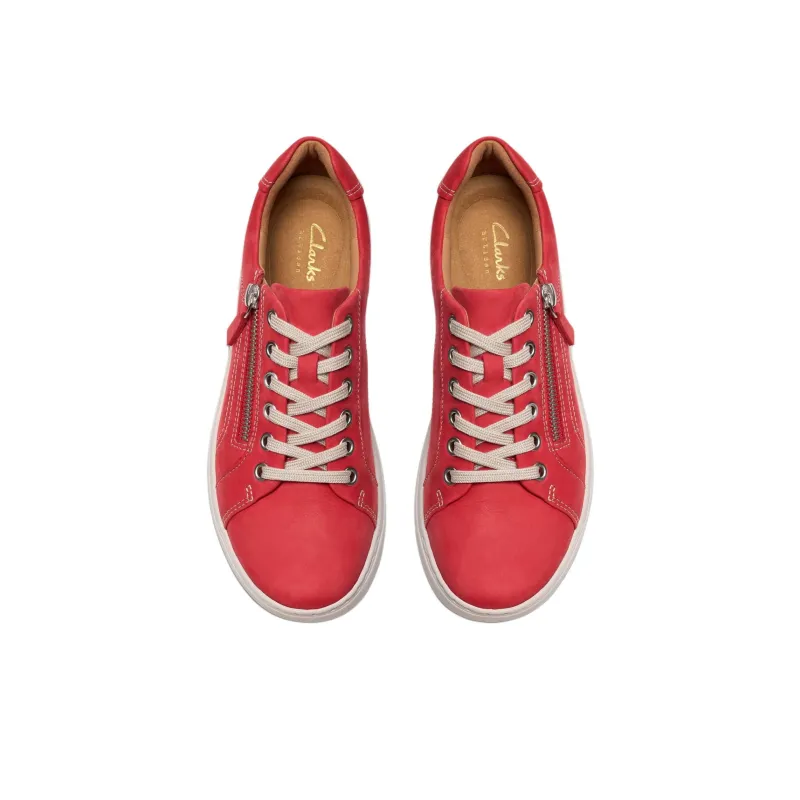 Clarks Nalle Lace Wear-Resistant Low-Top Casual Shoes Unisex Red-4