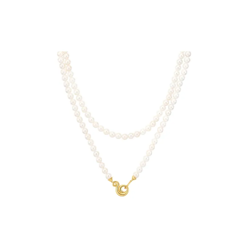 MSCAT Brass Thickened Rhodium Plated Necklaces Women's-0