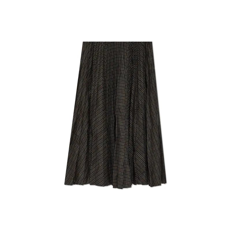 Balenciaga Checkered Pleated Skirt-5