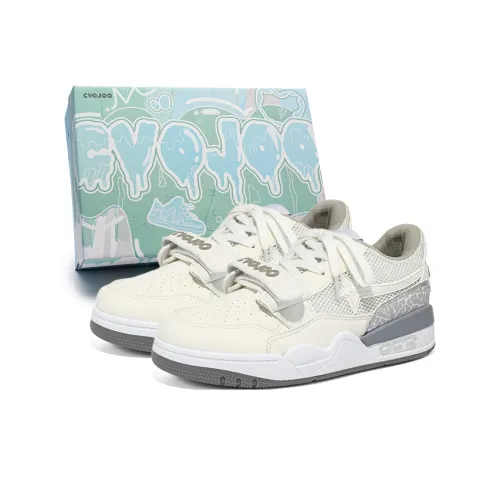 CVOJOO Small White Shoes Breathable Low-Top Skateboard Shoes Unisex White