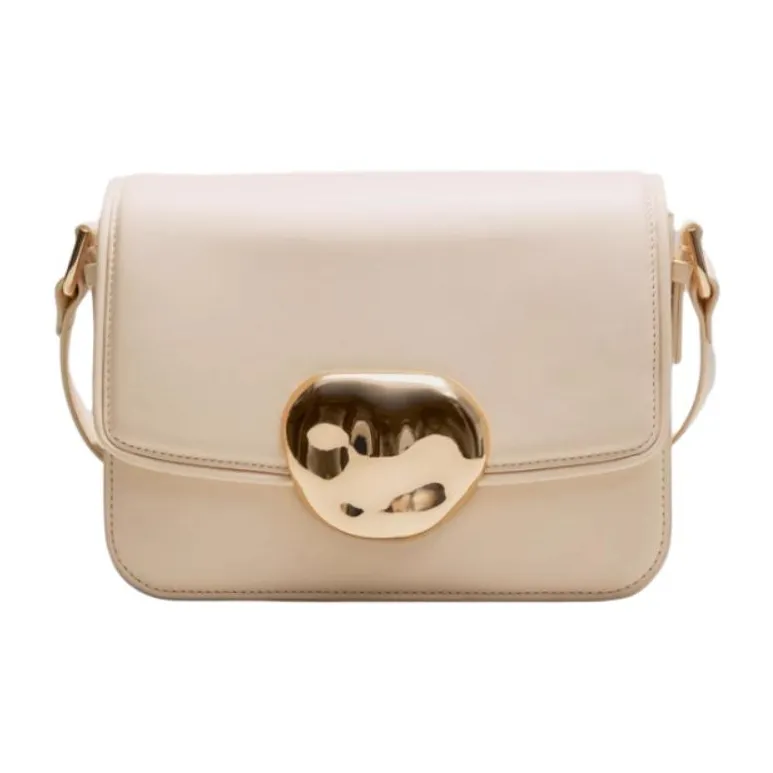 Other Stories Cow Leather Shoulder Bag Medium Size Women's Cream-0